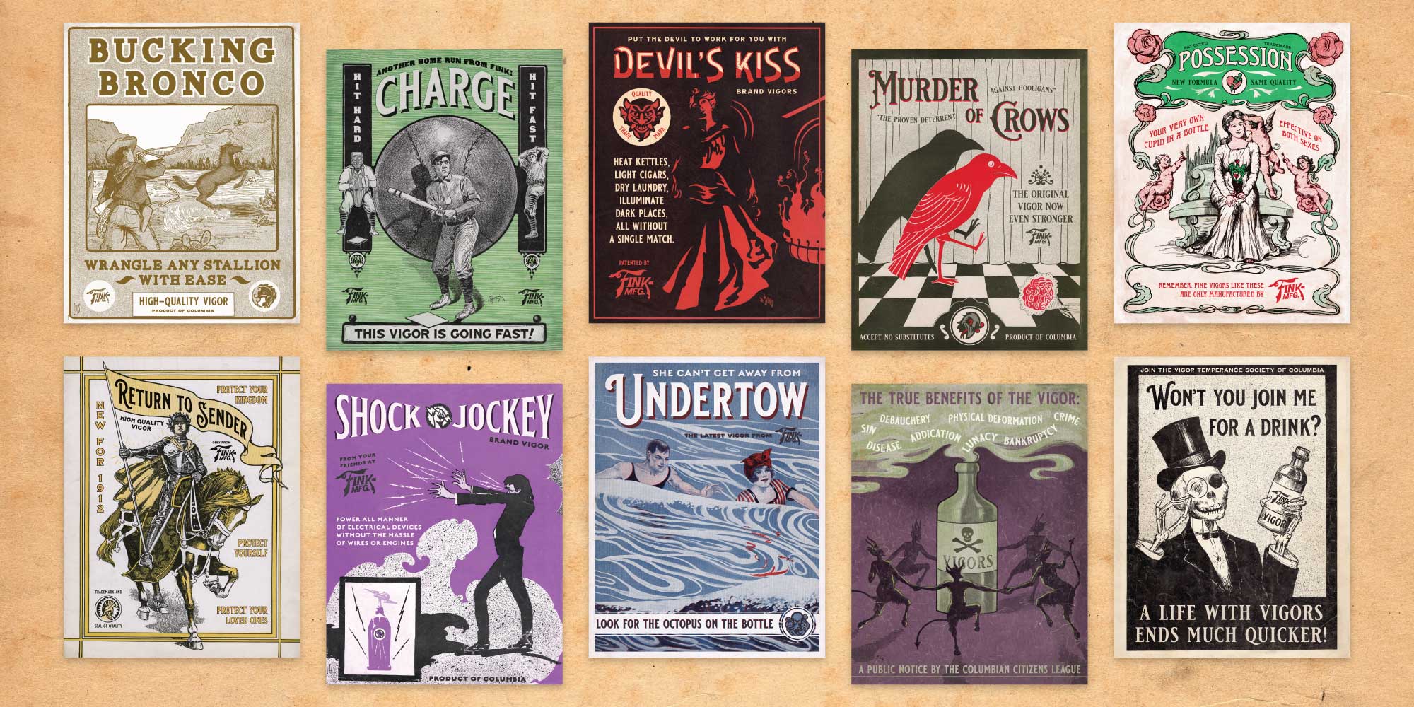 10 Bioshock Infinite-inspired posters in vintage style